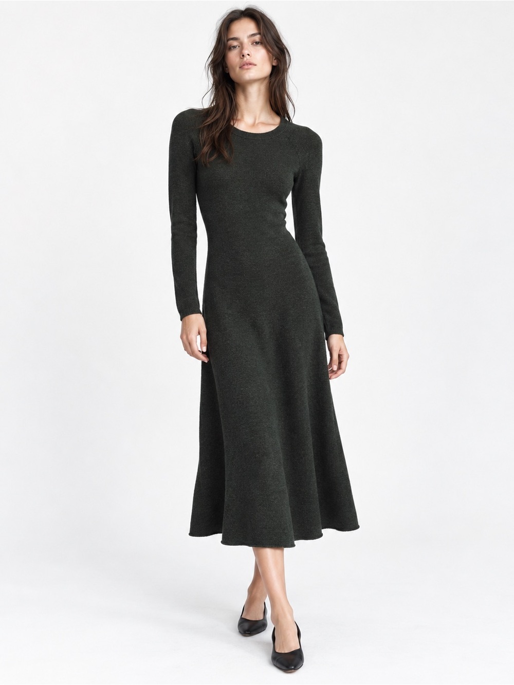 Zara Green Knit Maxi Dress